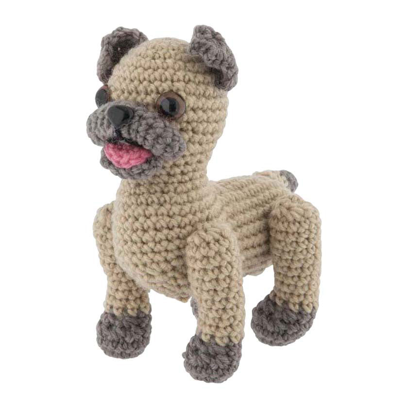 Kit de crochet para grupo de manualidades creativas bulldog - incl. aguja e hilo