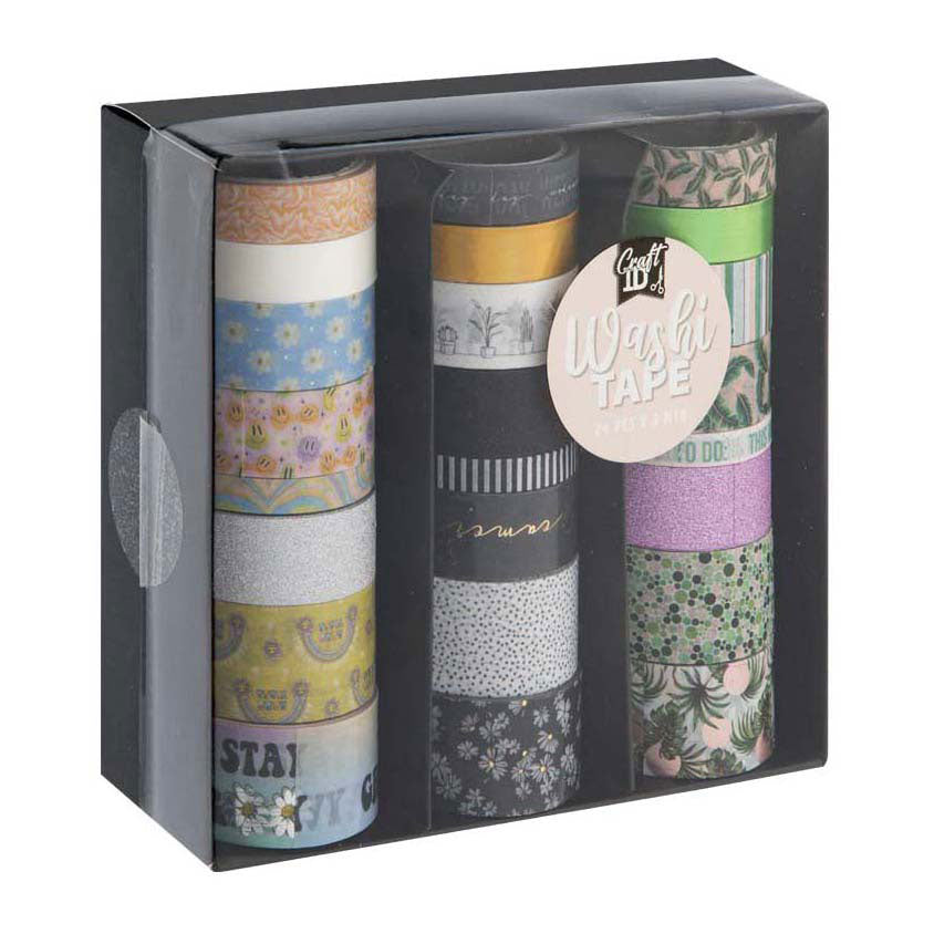 Cinta washi de grupo de manualidades creativas 3m - 24ud.