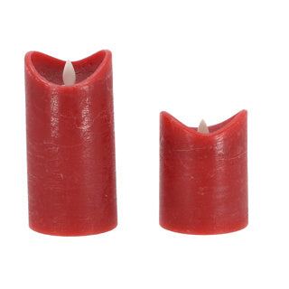 Candela LED quotidiana per la casa 7,5x15 cm rossa | 4 pezzi