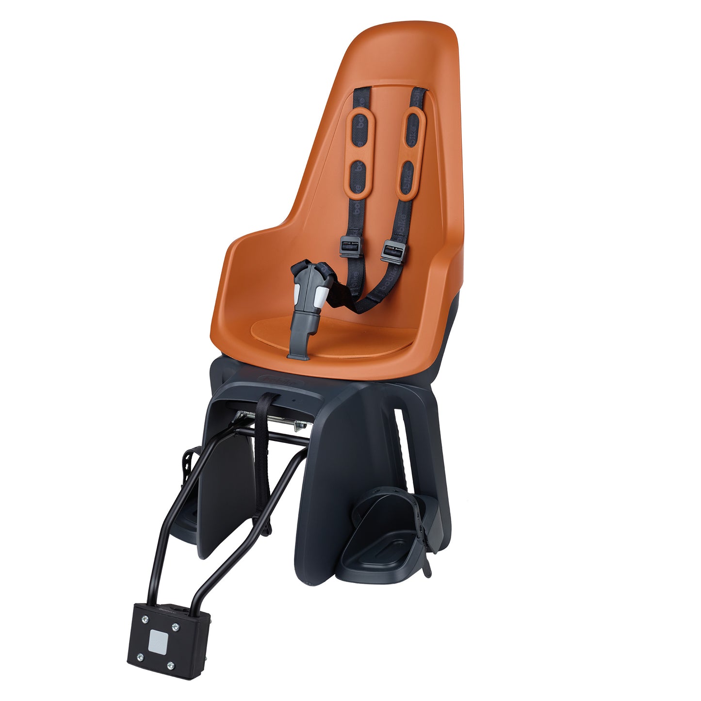 Asiento infantil de Bobike detrás de un maxi 1p eb-d con confirmación de portaes de framen marrón chocolate