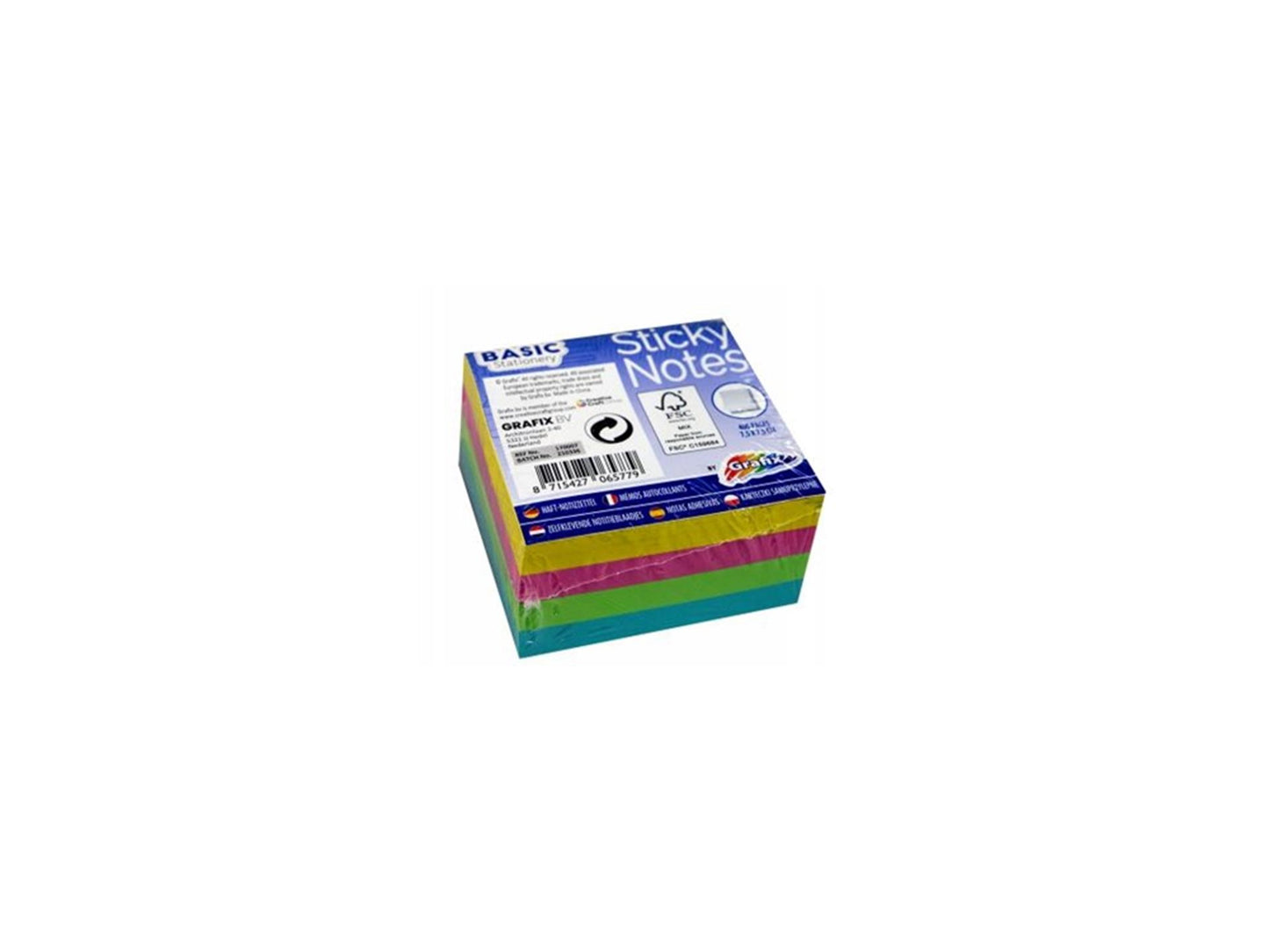 Grafix notas adhesivas neón 75x75mm 400 hojas
