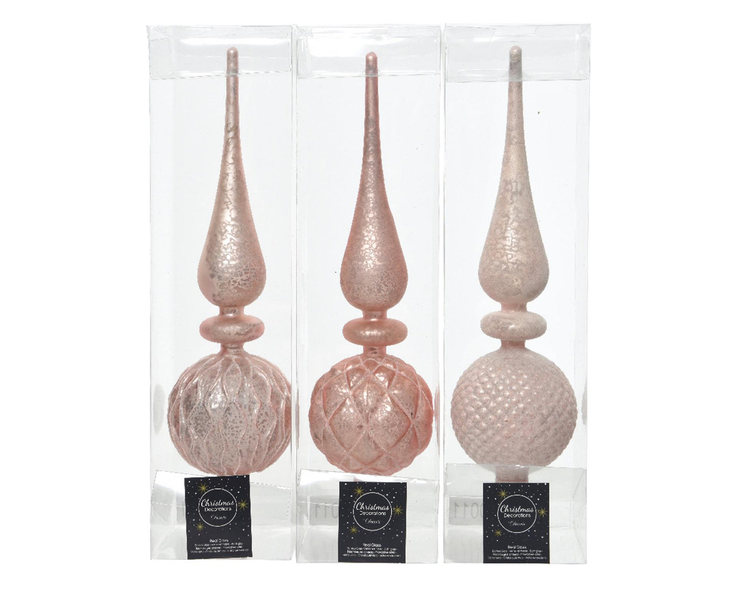 Decoris peak 31cm in vetro rosa cipria