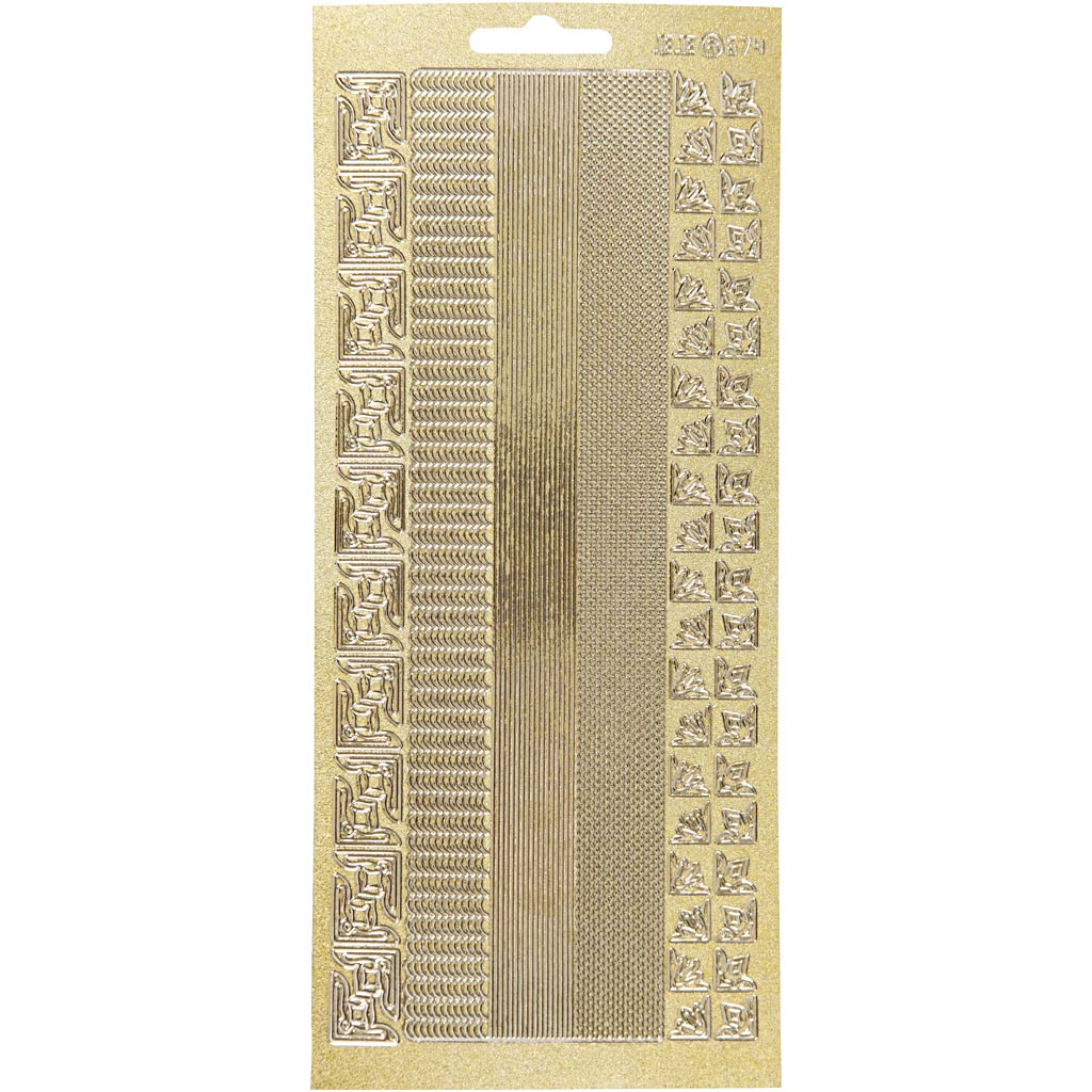 Pegatinas de empresa Creativ, cenefas, hoja 10x23 cm, dorado, 1 hoja