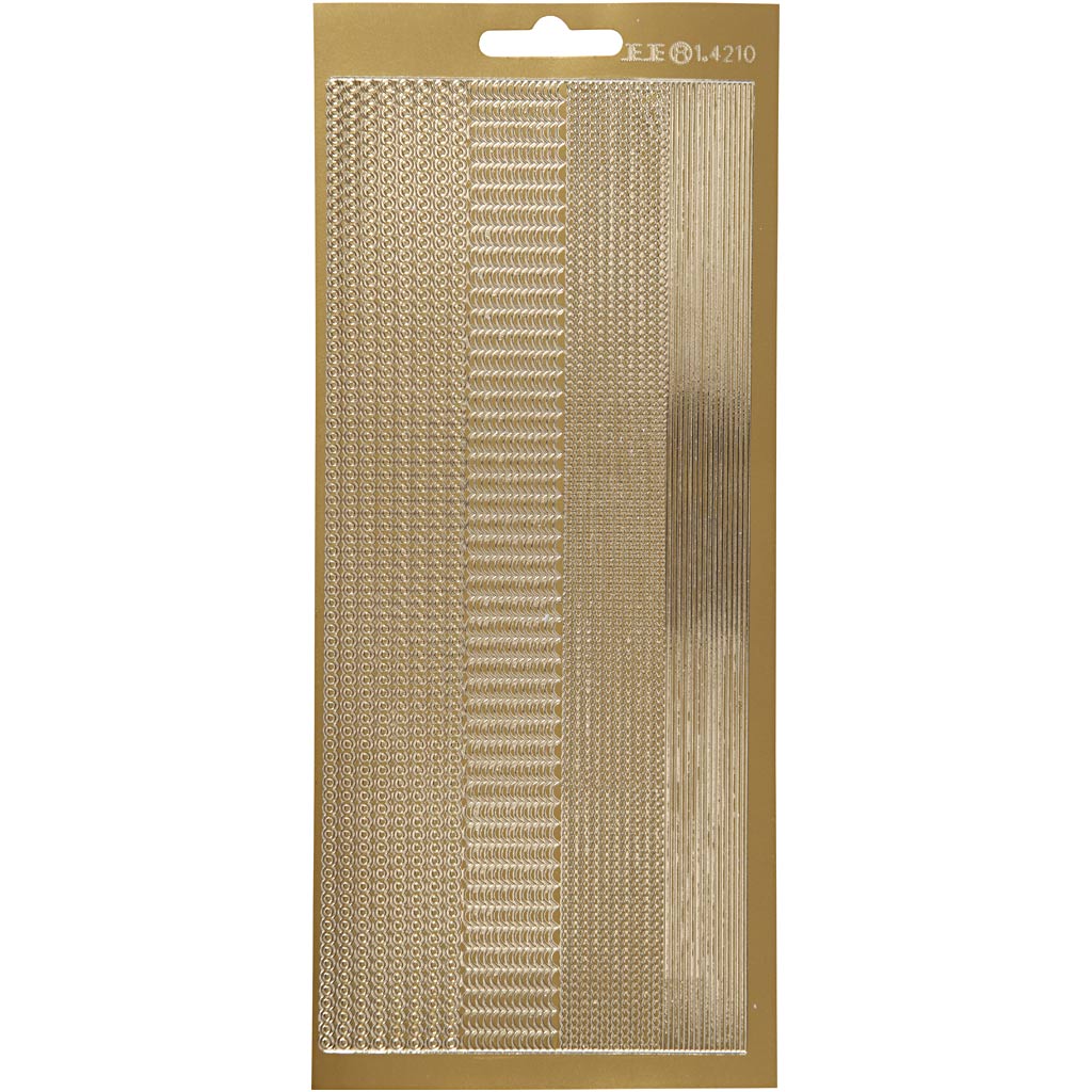 Adesivi aziendali Creativ, bordi, foglio 10x23 cm, oro, 1 foglio