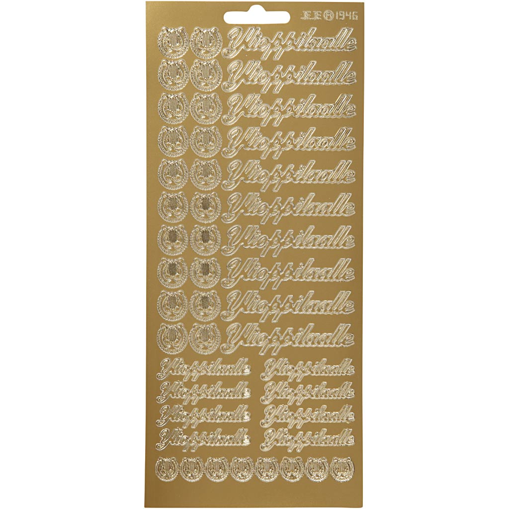 Adesivi aziendali Creativ, ylioppilaalle, foglio 10x23 cm, oro, 1 foglio
