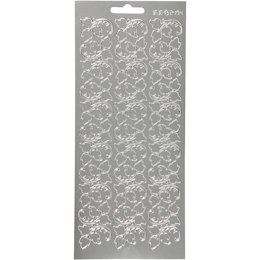 Pegatinas Creativ Company, hojas, hoja 10x23 cm, plata, 1 hoja
