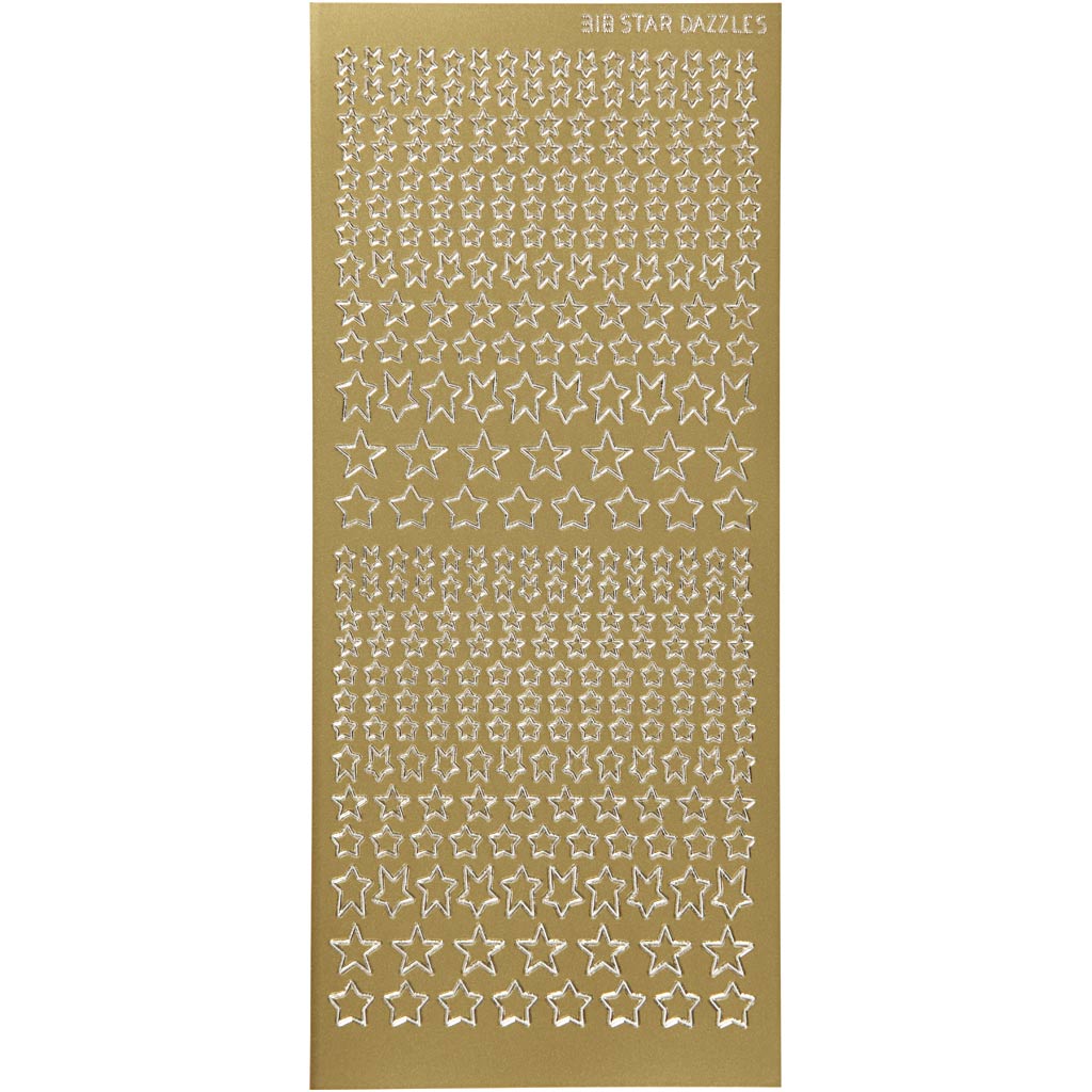 Pegatinas de empresa Creativ, estrellas, hoja 10x23 cm, dorado, 1 hoja