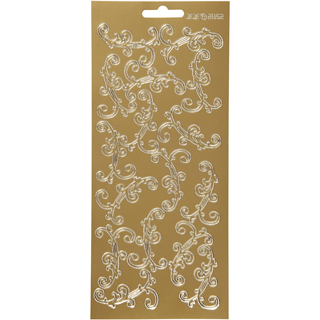 Pegatinas Creativ Company, remolinos, hoja 10x23 cm, dorado, 1 hoja