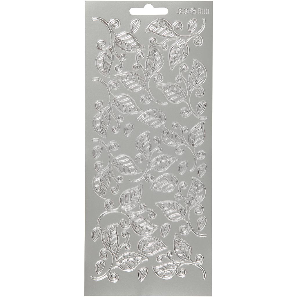 Pegatinas Creativ Company, hojas, hoja 10x23 cm, plata, 1 hoja