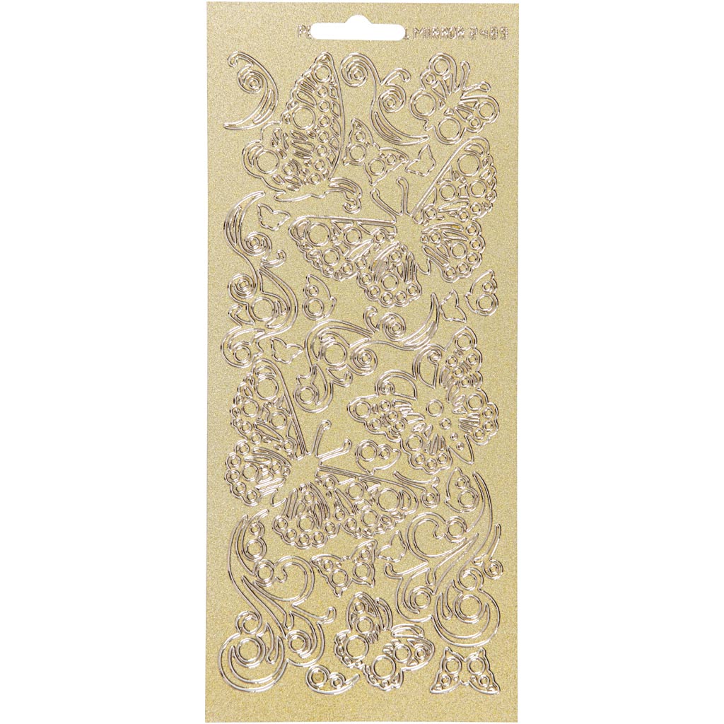 Pegatinas Creativ Company, mariposas, hoja 10x23 cm, dorado, 1 hoja