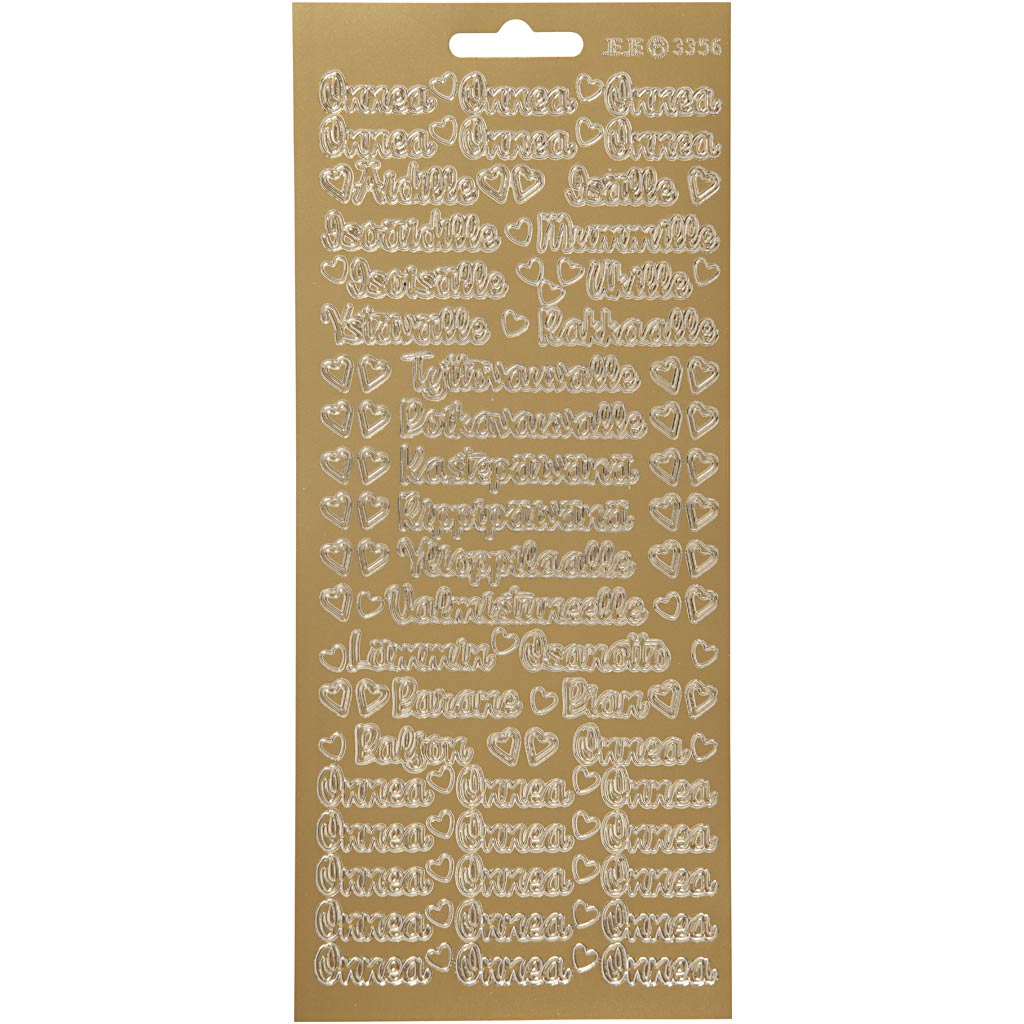 Pegatinas de empresa Creativ, onnea Aidille, hoja 10x23 cm, dorado, 1 hoja