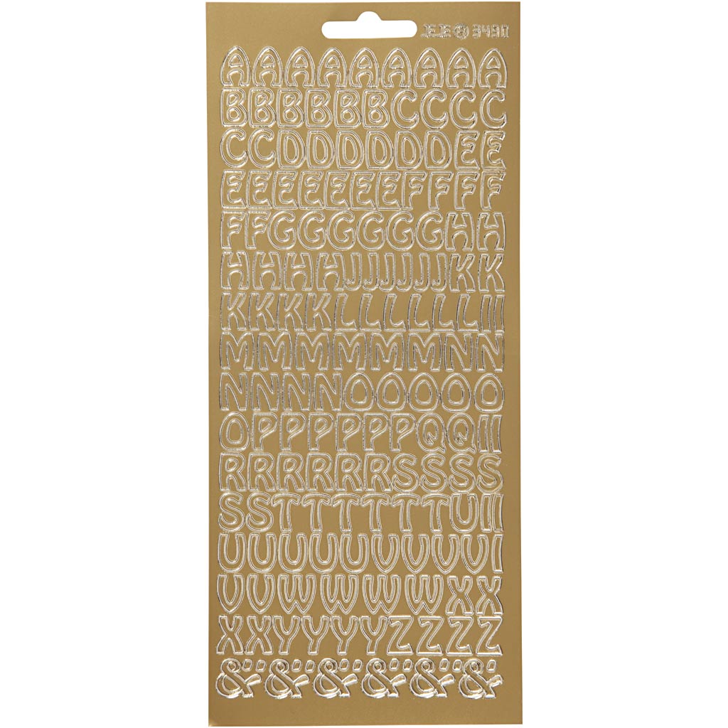 Pegatinas de empresa Creativ, alfabeto, hoja 10x23 cm, dorado, 1 hoja