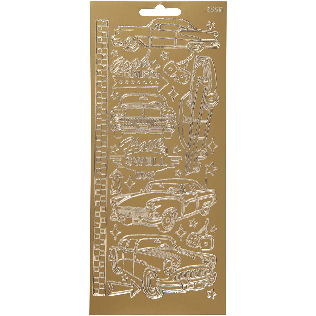 Adesivi aziendali Creativ, automobili, foglio 10x23 cm, oro, 1 foglio