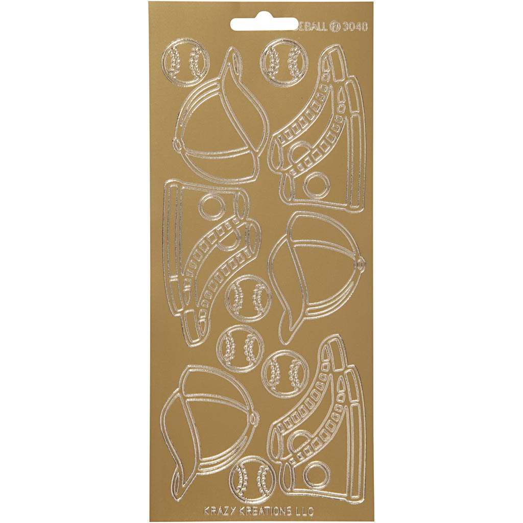 Pegatinas creativas de empresa, deporte, hoja 10x23 cm, dorado, 1 hoja