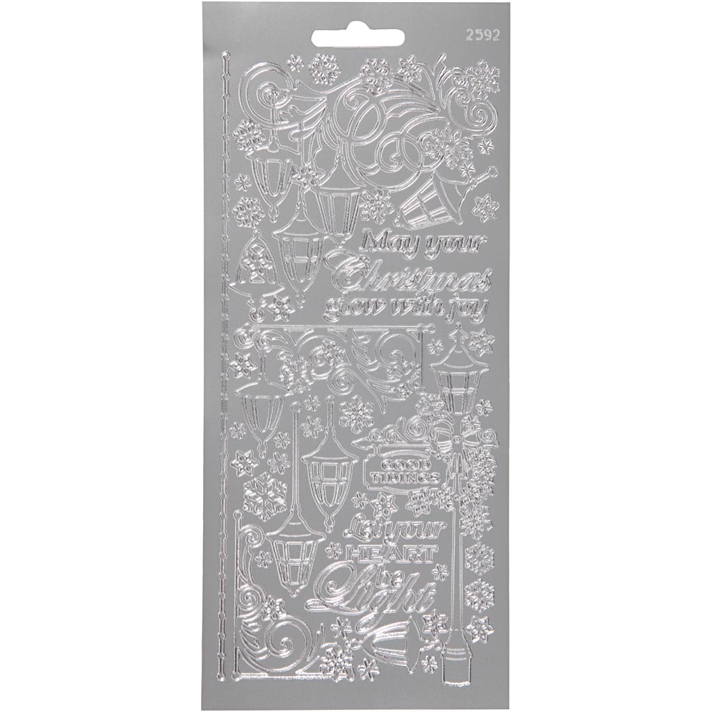 Adesivi aziendali Creativ, lanterne, foglio 10x23 cm, argento, 1 foglio