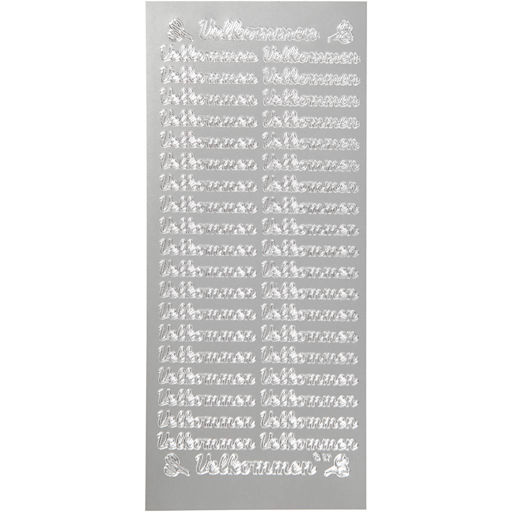 Adesivi aziendali Creativ, ciotole in foglio, foglio 10x23 cm, argento, 1 foglio