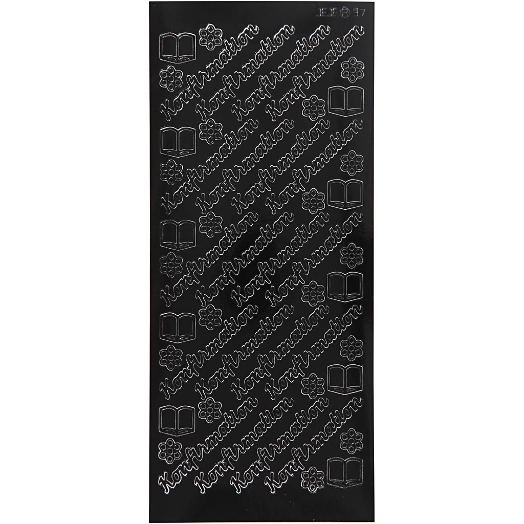 Pegatinas de empresa Creativ, confirmación, hoja 10x23 cm, negro, 1 hoja