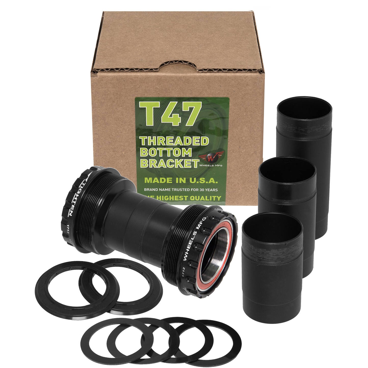 Ruedas de fabricación de ruedas MFG Soporte inferior T47 fuera de borda BB30 ACB Negro