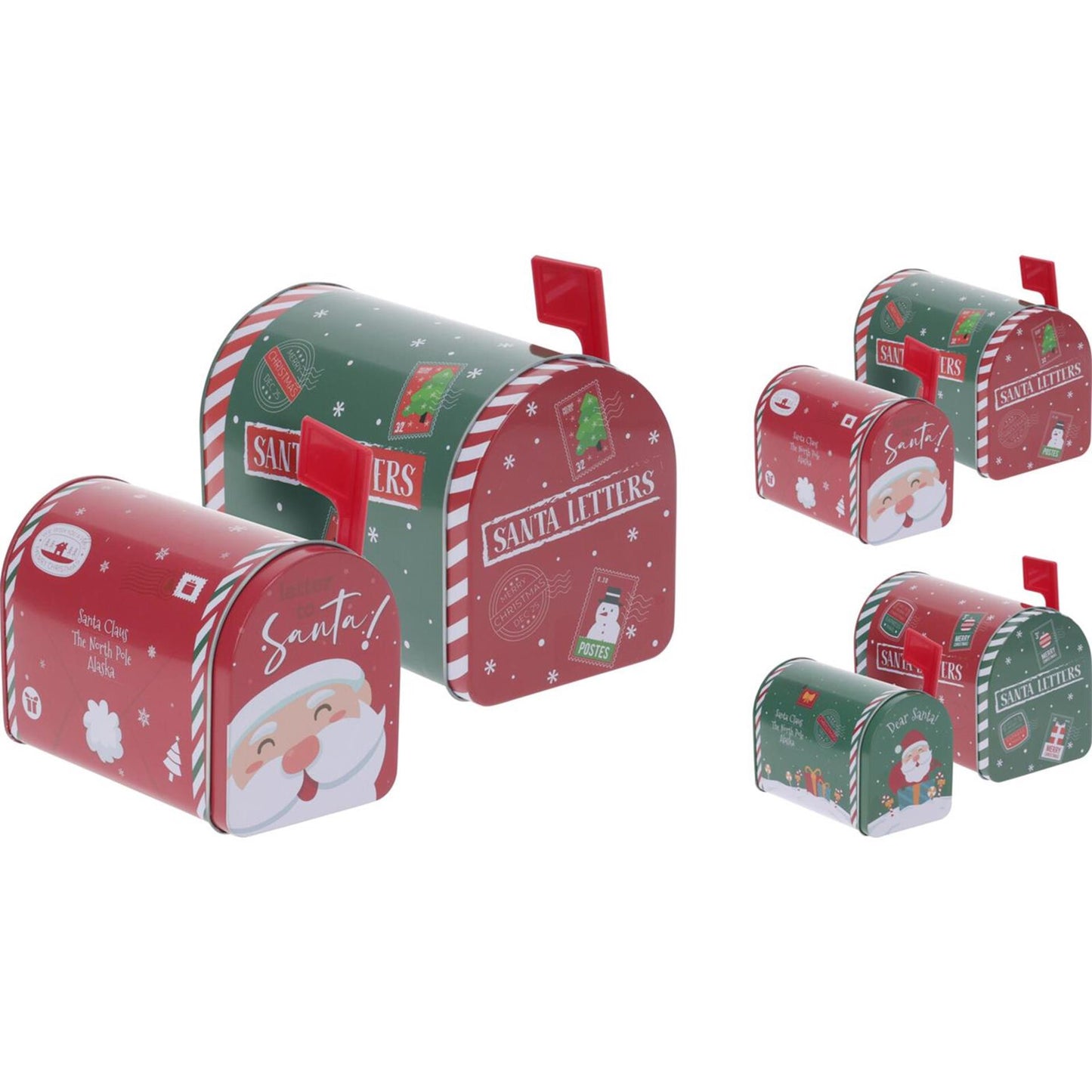 Home styling Set di 2 contenitori natalizi in latta