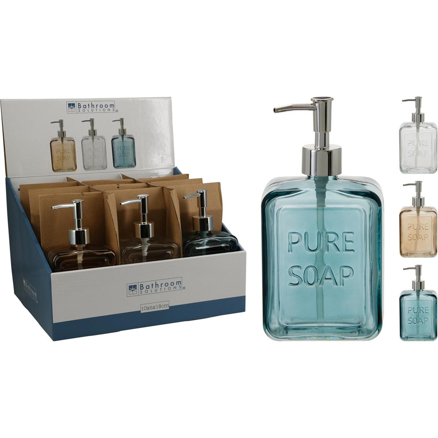 Soluzioni per il bagno dispenser sapone in vetro da 500 ml con testo