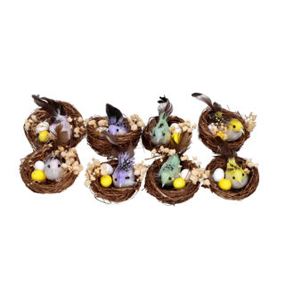 Nidos de pájaros 2 en la caja 4 Color de Surorti Pascua