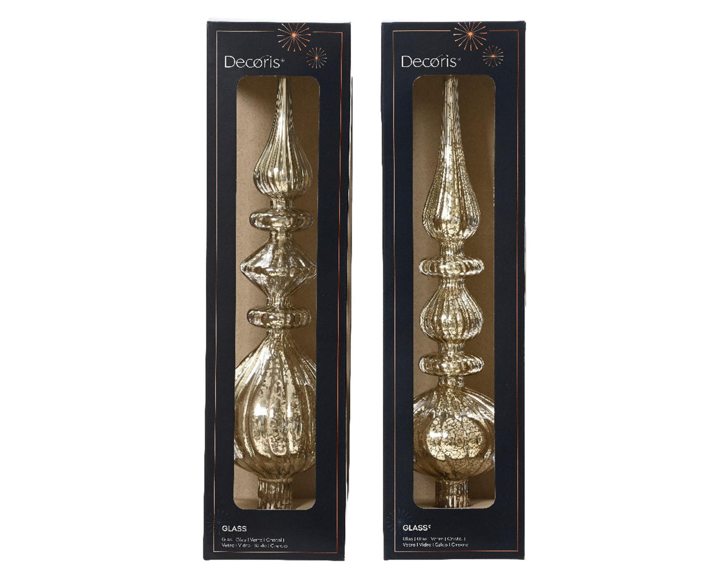 Decoris pico vidrio antiguo plata h35cm