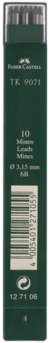 Mine Faber-castell - tk9071 - 3,15 mm - 6b - 10 pezzi - fc-127106