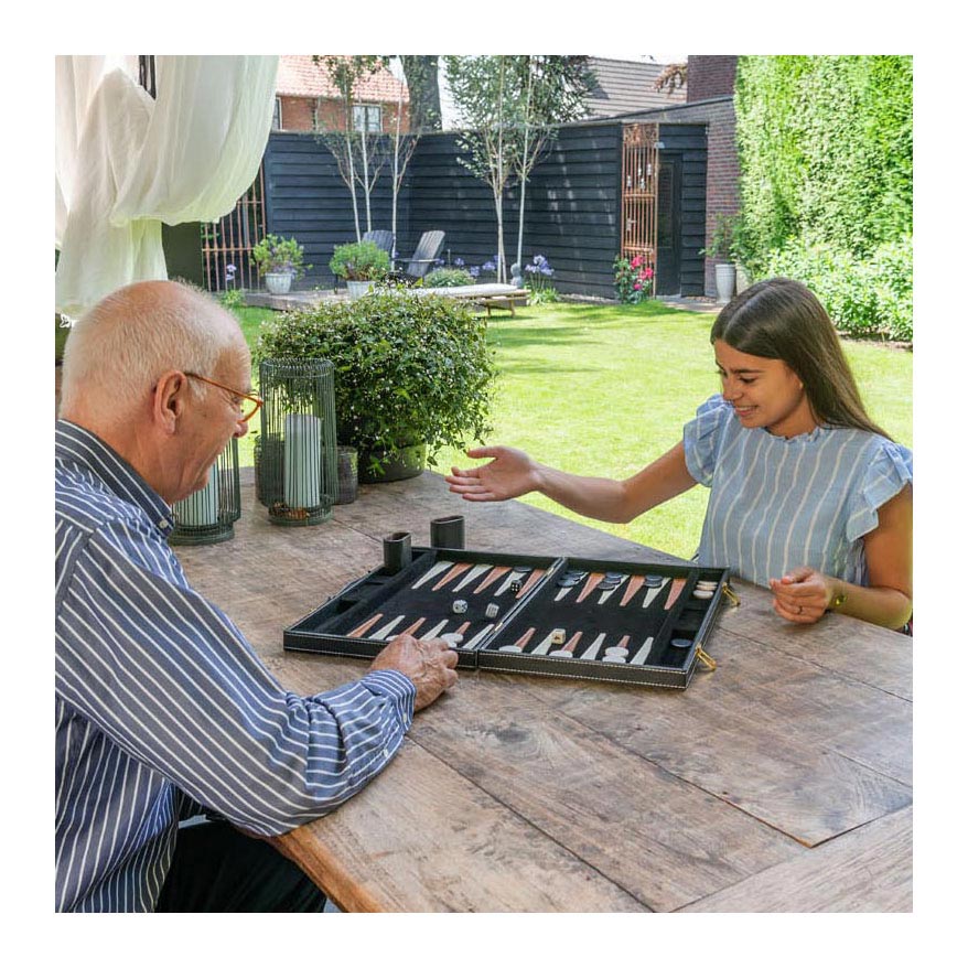 Backgammon 18 Brown and Ivory Classic Game de mesa