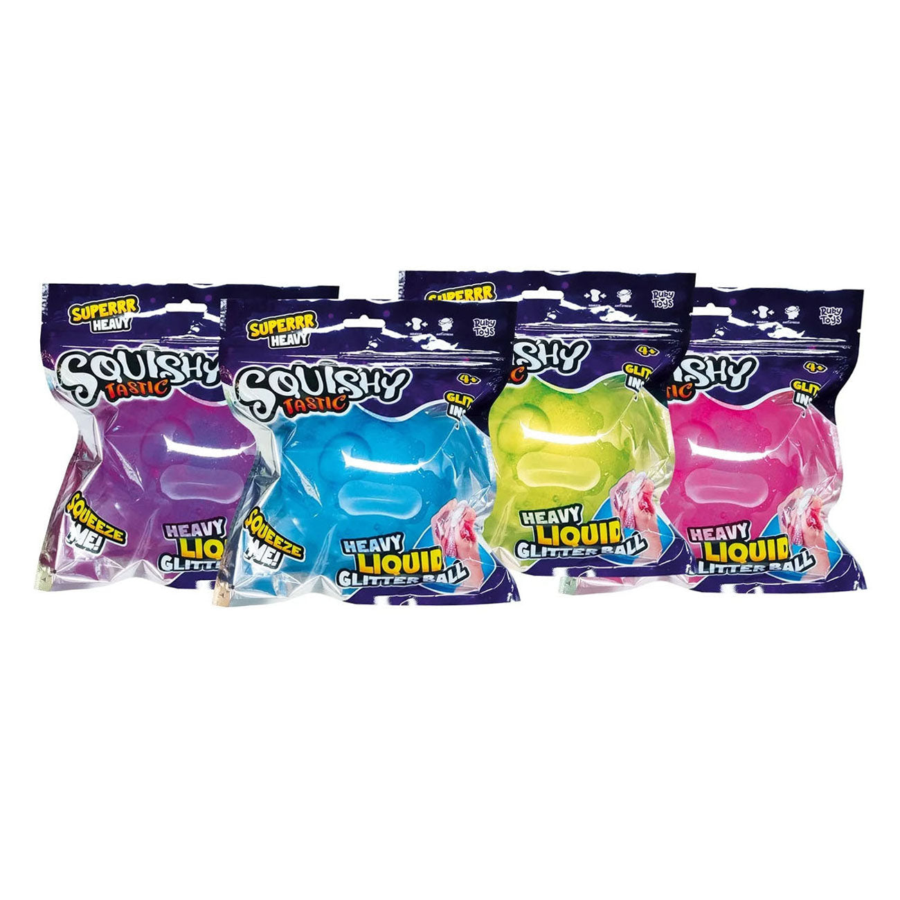 Squishy Tastic Super Heavy Glitter Ball, 12 cm