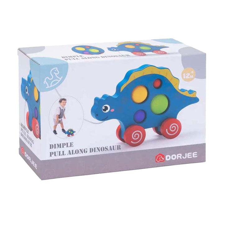 Figura de dinosaurio de madera.