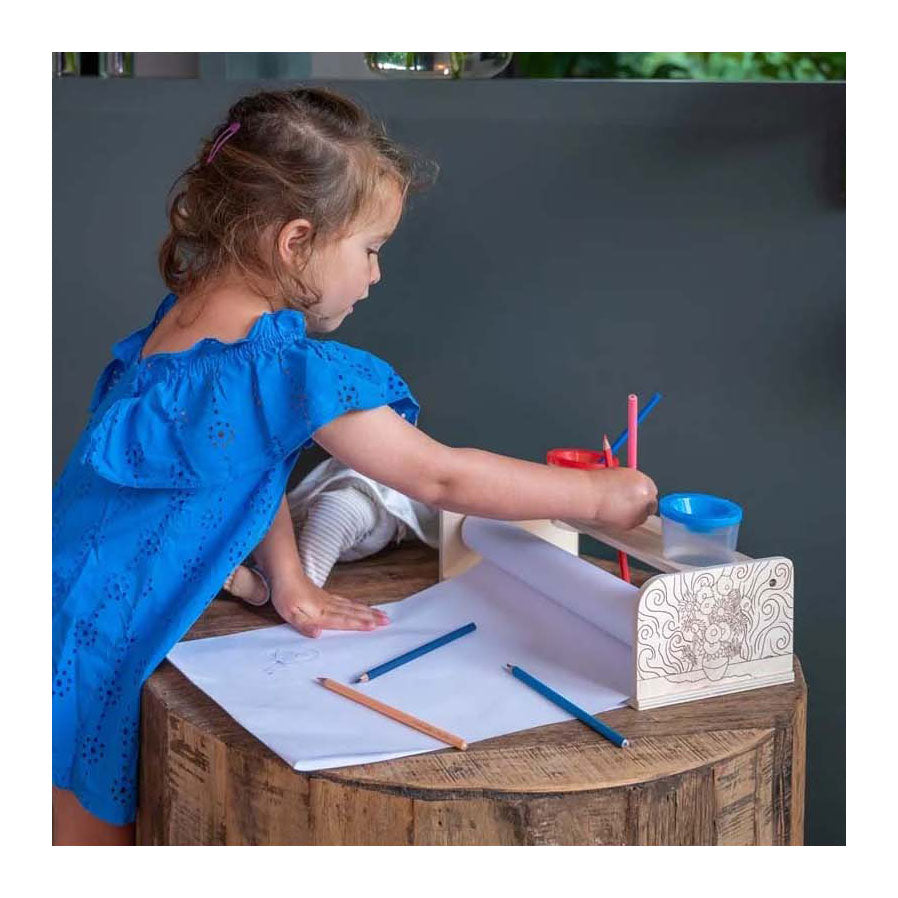 Wooden paper roll holder