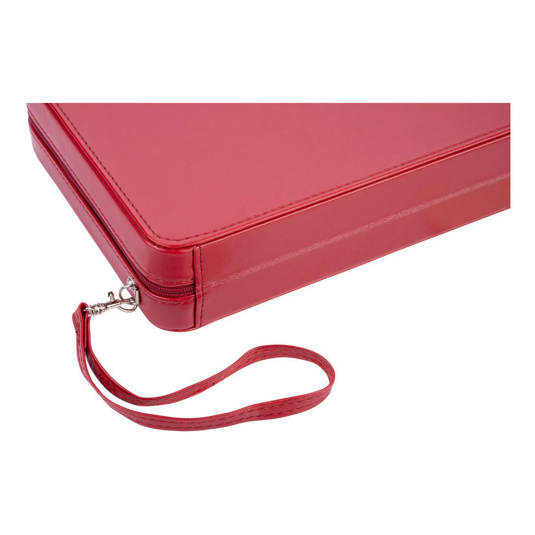 Gioco da viaggio Backgammon con cerniera - rosso