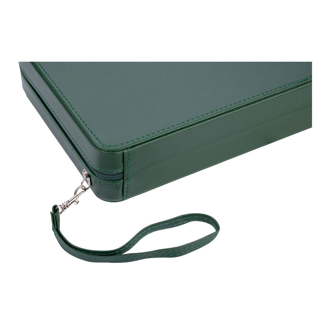 Gioco da viaggio Backgammon con cerniera - verde
