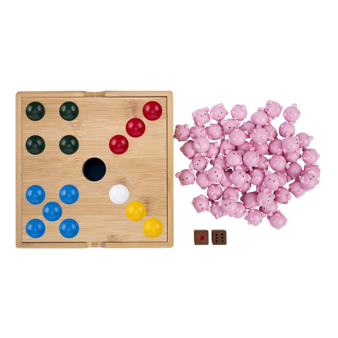 Gioco di maialini in bambù con maialini in silicone