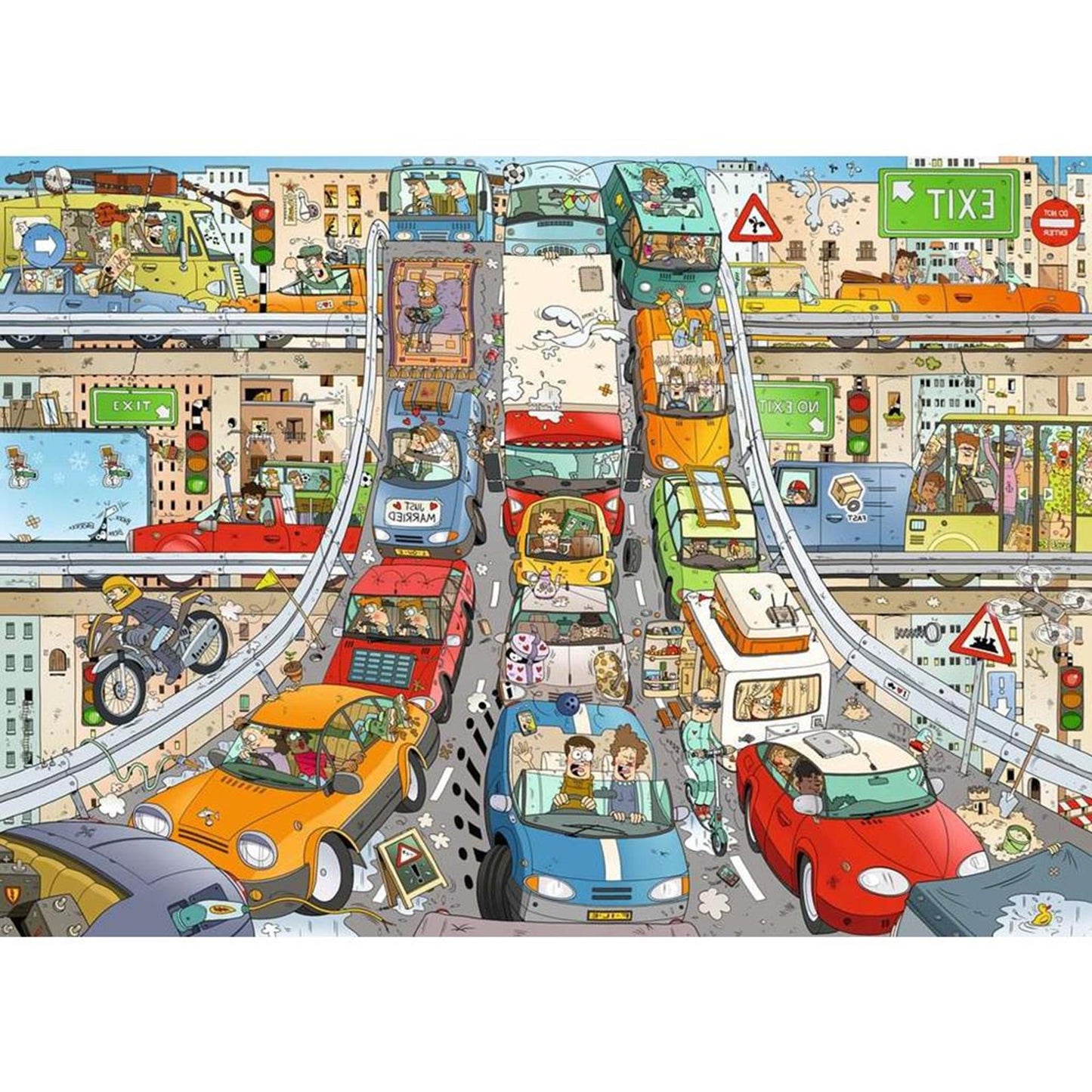 Fumetti puzzle Ravensburger - caos del traffico 1000 pezzi.