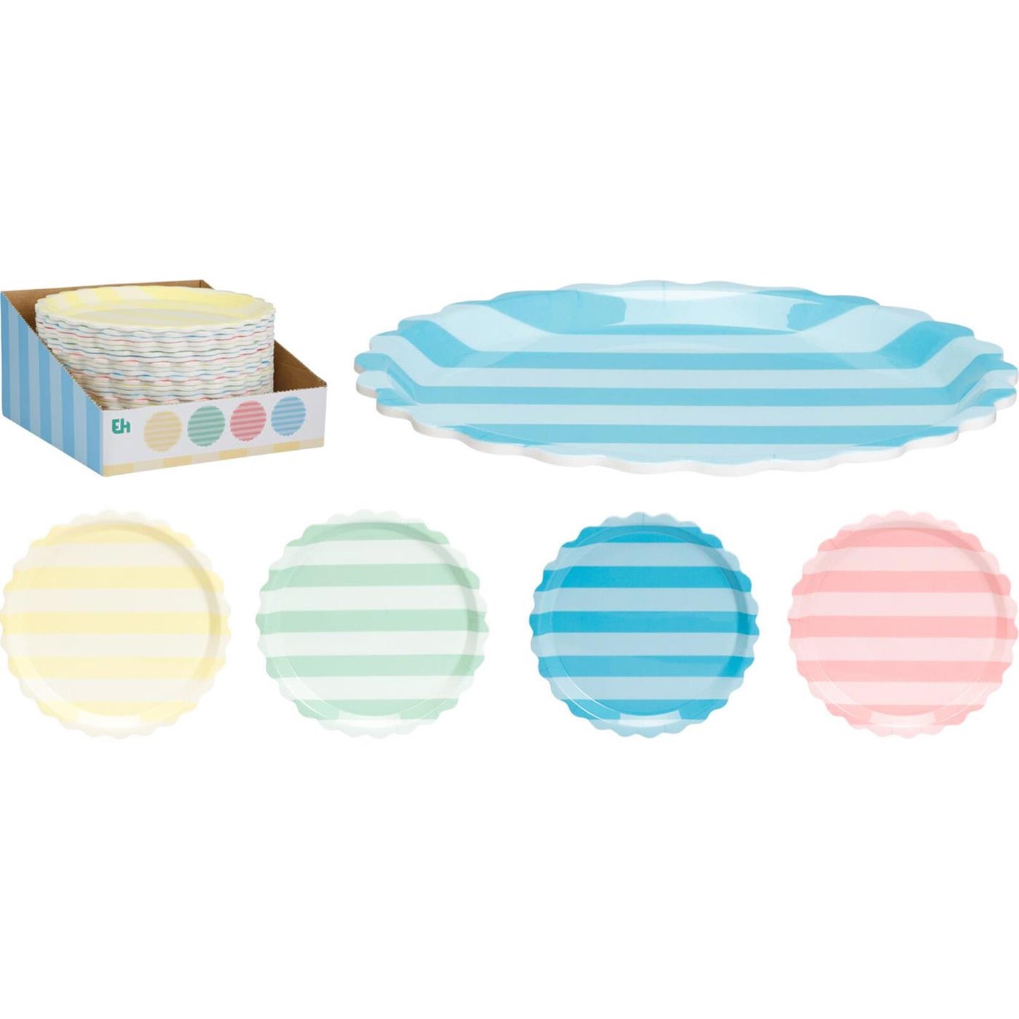 Excelente plato para el hogar plano melamina ø20cm raya