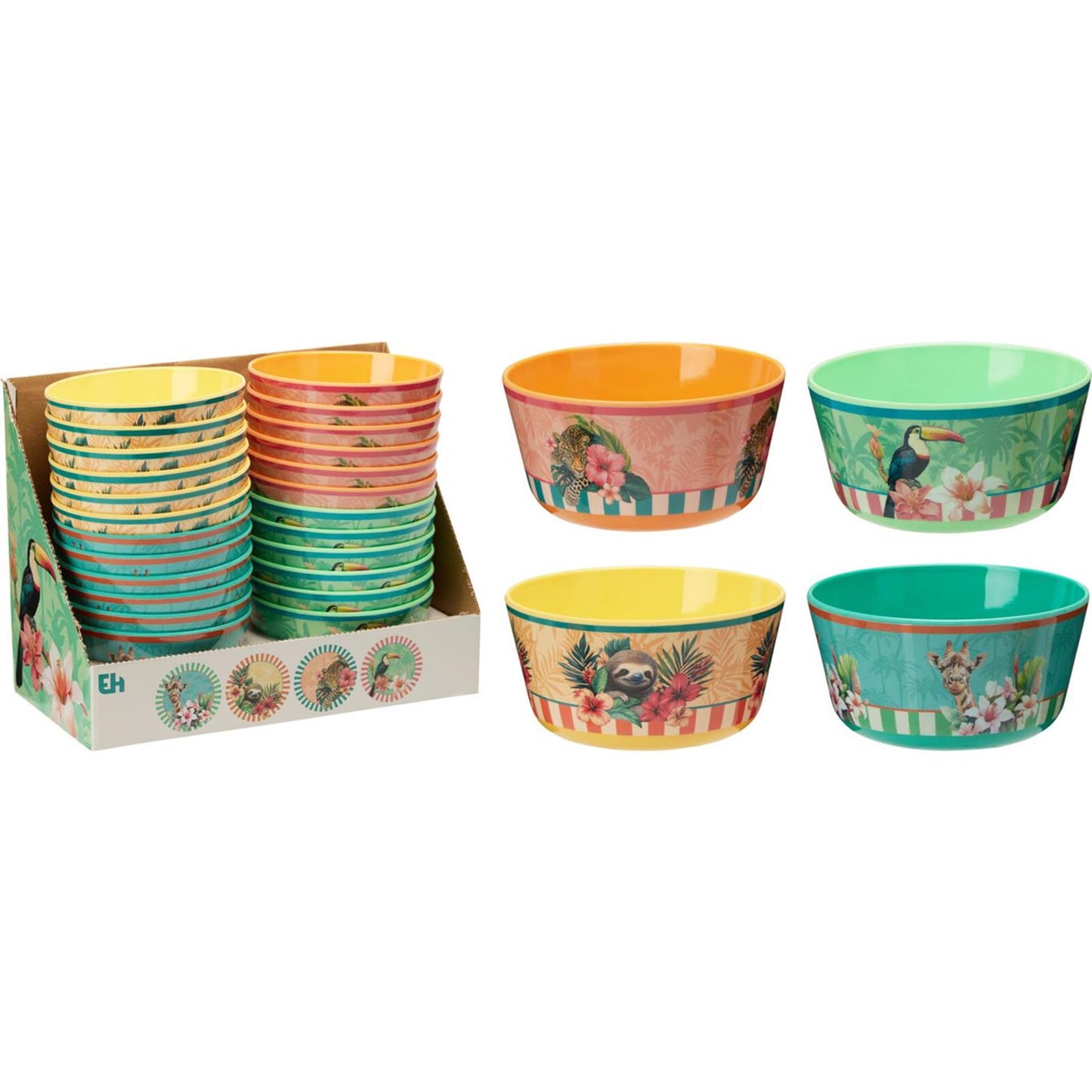 Excellent houseware schaal melamine ã˜14xh7cm 4 assorti