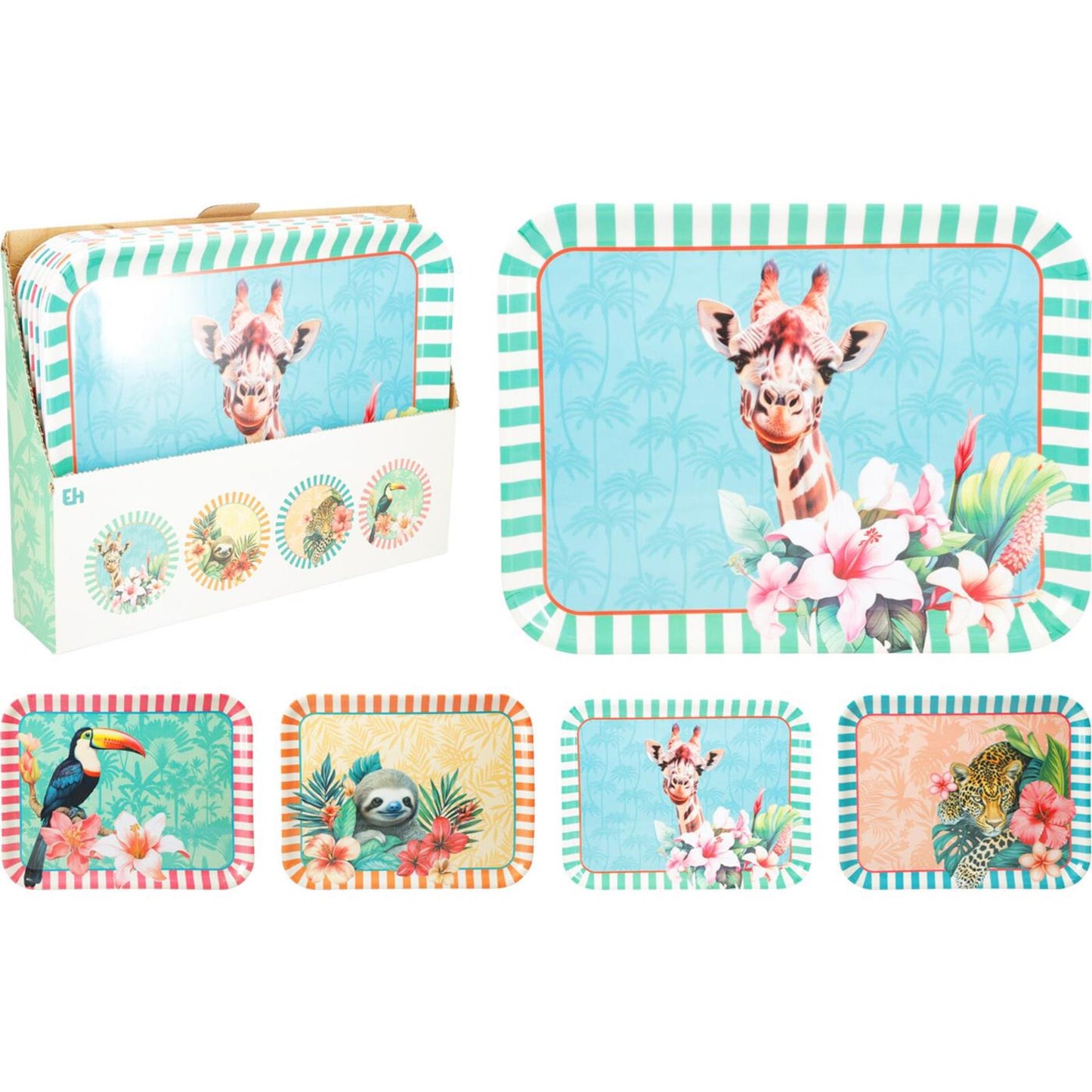 Eccellente vassoio per casalinghi in melamina 37x29 cm tropicale