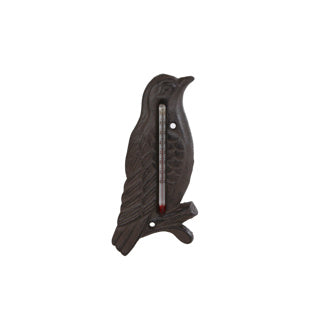 Termometro per esterni Bird Old Brown Metal 17x8x1cm