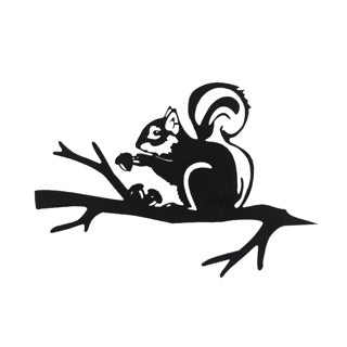 Garden Enchip Squirrel Black Metal 33x0.05x22 cm