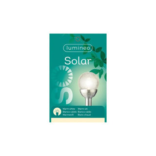 Solarlamp Garden Stack Bola de vidrio de acero inoxidable transparente