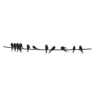 Deco pared pájaros hierro exterior 60 cm | 4 piezas