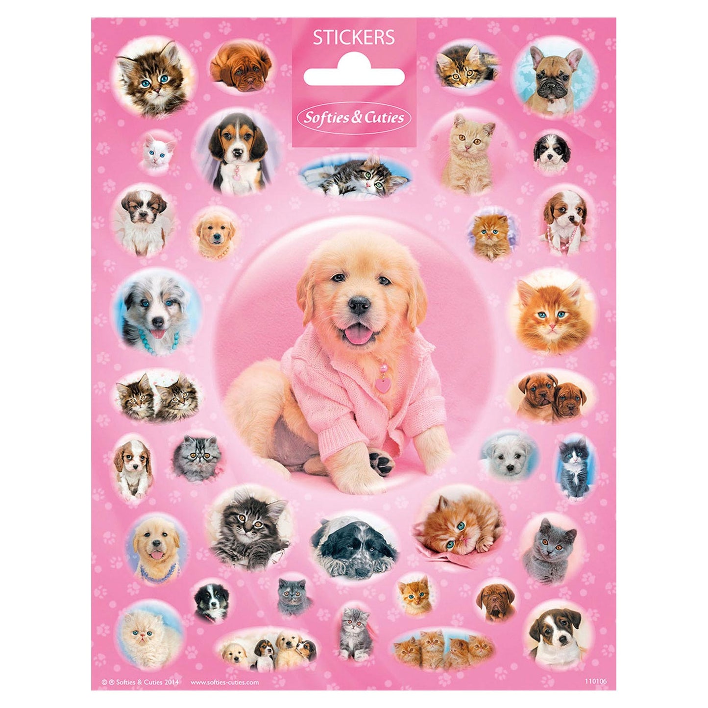 Hoja de pegatinas Totum cachorros y gatitos