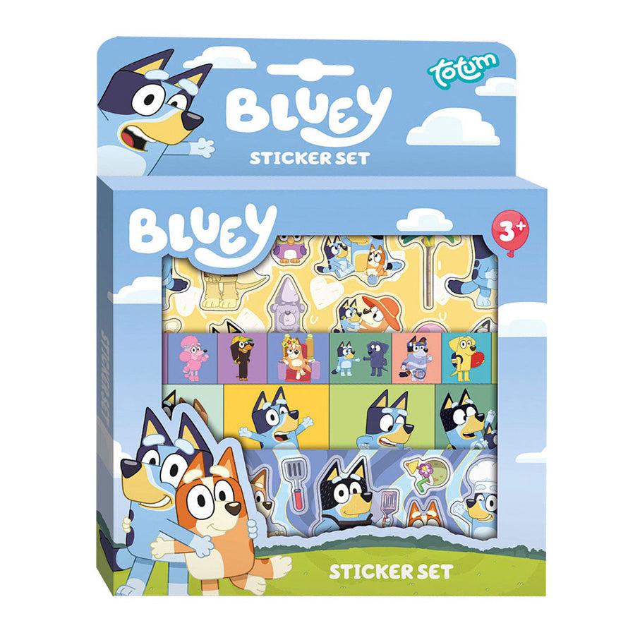 Totum bluey sticker set con sfondo di gioco