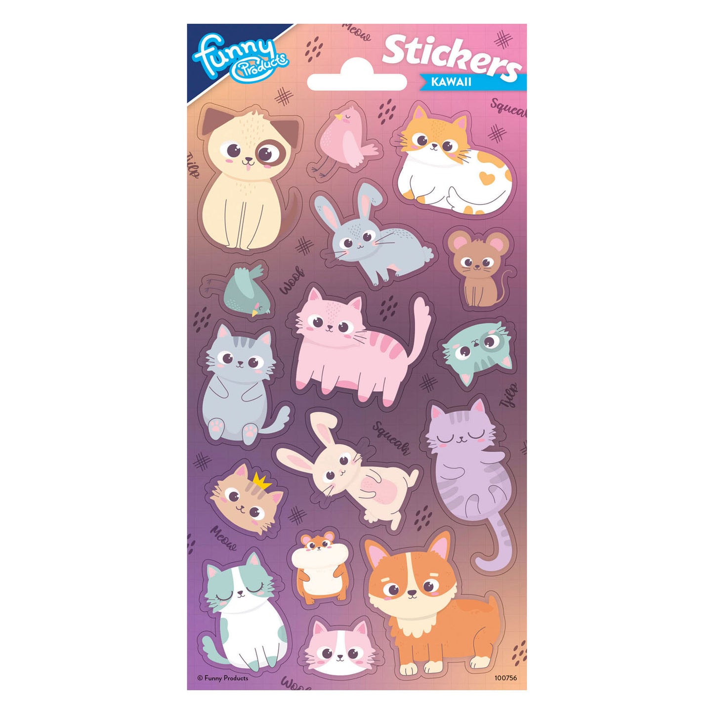 Totum Stickervel Animals kawaii