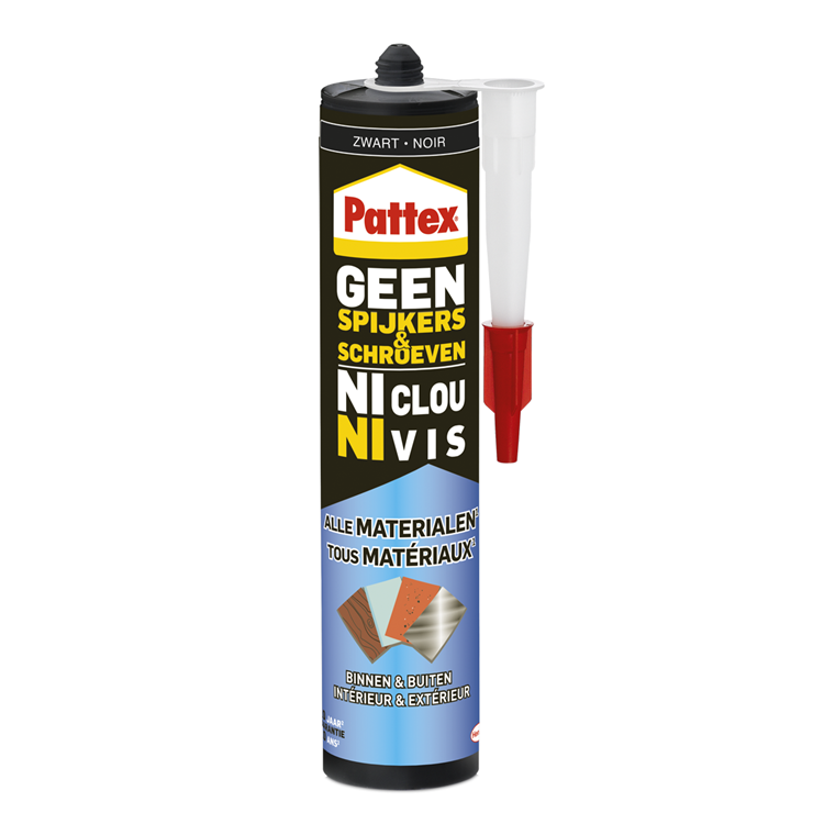 Pattex 1066003 - sin clavos ni tornillos interior-exterior negro 390g | 12 piezas