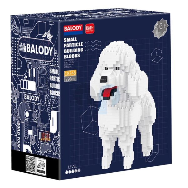 Dog del barboncino Balody con nanoblocks mini lego building pietre 790 parti