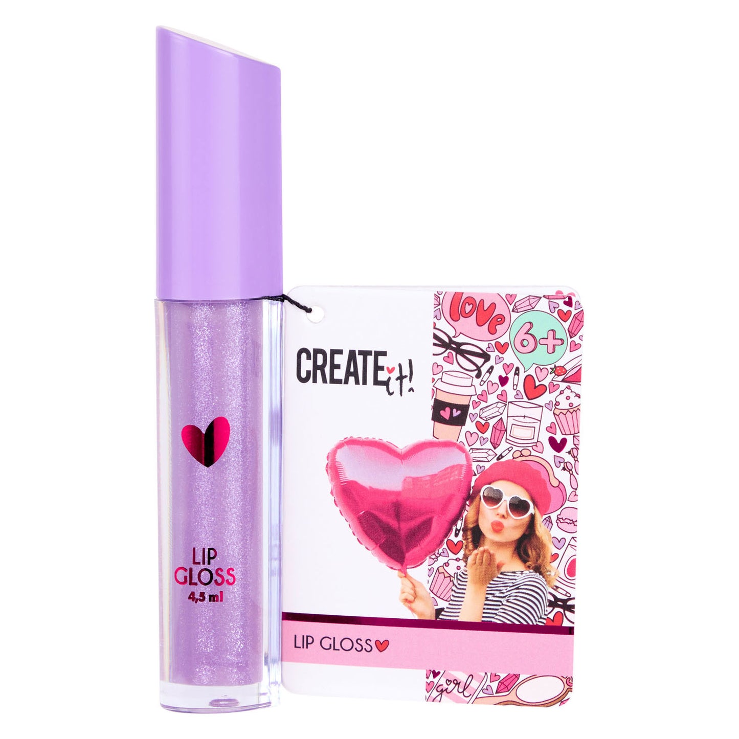 ¡Créalo! brillo de labios de corazón
