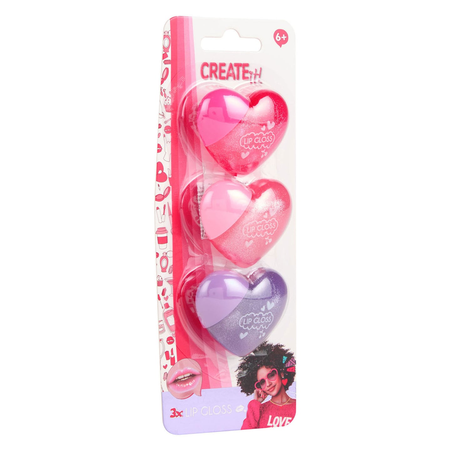 Canenco crealo! cuoricini lucidalabbra love - 3 pz.