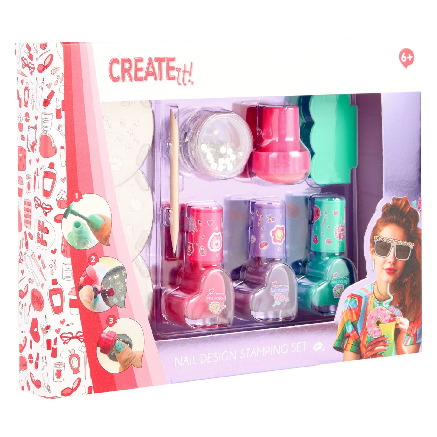 Crealo! set di timbri per decorazione unghie